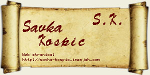 Savka Košpić vizit kartica